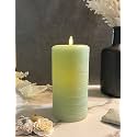 LumiPur Signature Natural Glow Flickering Flameless LED Wax Pillar Candle (3.5" x 7", Sage Green)