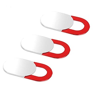 white webcam cover shutter with red mark when left open ultra thin universal design for laptop pack of 3