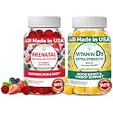 Lunakai USA Made 17-in-1 Prenatal Vitamins and Vitamin D3 Gummies Bundle – Delicious Daily Prenatal Gummies for Maternal Wellness Support, 60ct Each