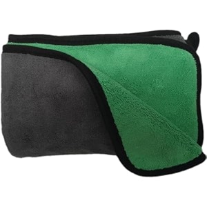 1 piece 800 gsm heavy microfiber cloth towel for car bike cleaning and detailing  double sided extra thick multipurpose cleaning cloth lint steak free 40cm x 60cm green