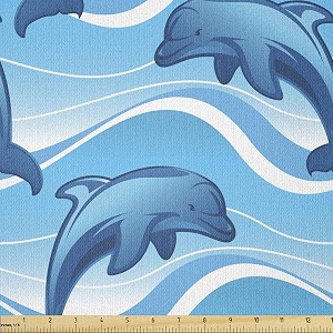 Lunarable Dolphin Fabric by The Yard Dolphin