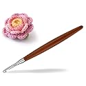 Lunarm Crochet Hook 4.0mm Ergonomic Crochet Aluminum Hook Wood Handle