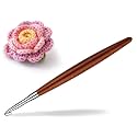 Lunarm Crochet Hook 5.0mm Ergonomic Crochet Aluminum Hook Wood Handle