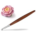 Lunarm Crochet Hook 5.5mm Ergonomic Crochet Aluminum Hook Wood Handle