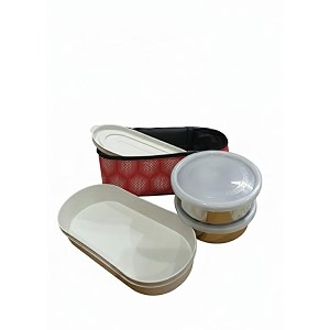 Lunch Box Set with 2 Stainless Steel