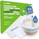 Lunderg Commode Liners &amp; Absorbent Pads - Aloe Scent 50 Bags