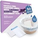 Lunderg Commode Liners &amp; Absorbent Pads - Lavender Scent 50 Bags