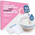 Lunderg Commode Liners & Absorbent Pads - Rose Scent 50 Bags