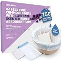 Lunderg Commode Liners & Absorbent Pads - Lavender Scent 150 Bags