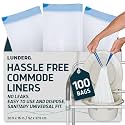 Lunderg Commode Liners - Value Pack 100 Count Universal Fit
