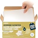Lunderg Jasmine Scented Super Absorbent Commode Pads - Value Pack 250 Count