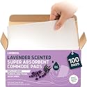 Lunderg Lavender Scented Super Absorbent Commode Pads - Value Pack 100 Pads