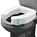 Lunderg Padded Toilet Seat Riser for Seniors - Adds 3 Inches. Universal Fit