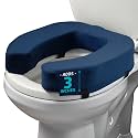 Lunderg Padded Toilet Seat Riser for Seniors - Adds 3 Inches. Universal Fit
