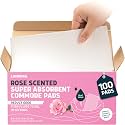 Lunderg Rose Scented Super Absorbent Commode Pads - Value Pack 100 Count