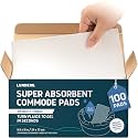Lunderg Super Absorbent Commode Pads - Medical Grade Value Pack 100 Count