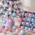 Lunmon 64 Pcs Pastel Christmas Ball Ornaments