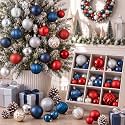 Lunmon 64 Pcs Red Blue and Silver