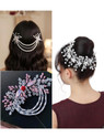 Lunox White & Multicolor Crystal Tiara with Ladi Hair Comb for Girls & Women Hair Accessory Set (Multicolor)