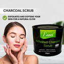 Lunvi Activated Charcoal face And Body Scrub - for Exfoliation, Anti-acne & Blackhead RemovalOily/Normal Skin Scrub (100 g)
