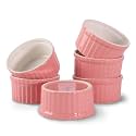 Lupaava Ceramic Ramekin Bowl/Soufflé Dish For Baking And Serving Puddings, Custards Or Other Desserts - Set Of 6-120 Ml