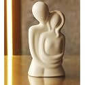 Lupaava Love Statue Hugging Couple Ceramic Decor Romantic Ornament Figurine Gift Meaningful Sculpture for Bedroom Home Office Shelf Desktop Decoration