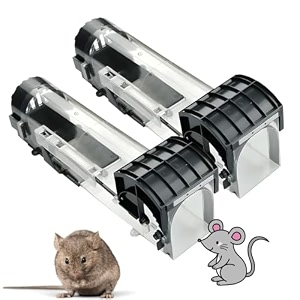 humane mouse trap  automatic humane non toxic rat and mouse trap  rat catcher and rodent trap for mice  rat trap cage for house garden patio  mouse catcher trap transparent pack of- 2