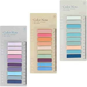 index tabs sticky notes with ruler color sticky tabs for notebook books pet material page tabs sticky flags file index tabs office stationery 3 packs  600 pcs
