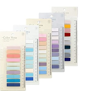 index tabs sticky notes with ruler color sticky tabs for notebook books pet material page tabs sticky flags file index tabs office stationery pack of 5 sticky note