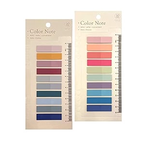 index tabs sticky notes with ruler - color sticky flags for notebook books - pet material page tabs office stationery 2 packs  400 pcs