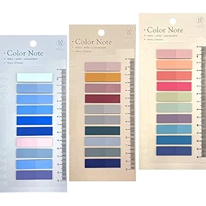 index tabs sticky notes with ruler - color sticky flags for notebook books - pet material page tabs - office stationery 3 packs  600 pcs
