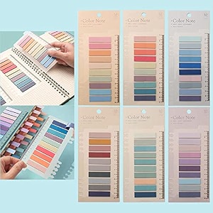 index tabs sticky notes with ruler color sticky tabs for notebook books pet material page tabs sticky flags file index tabs office stationery 6 packs  1200 pcs sticky notes