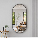 LUPPRA 12 X 18 Inches Frameless Decorative Capsule Wall Mount Mirror Bathroom Mirror (Semi Curved Finish : Polished)