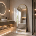 LUPPRA Arched Full Length Mirror - GOLD Frame (155 x 45 cm) Bathroom Mirror (Semi Curved Finish : Glossy Gold)