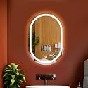 Capsule Wall Mounting Mirror with Light |Bathroom,Venity and Smart Mirror Size 17.5X23.5 inch| LED Mirror 3 Tone (Cool, Natural, Warm).