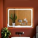 Horizontal Wall Mounting Mirror with Light |Bathroom,Venity and Smart Mirror Size 18X24 inch| LED Mirror 3 Tone (Cool, Natural, Warm).