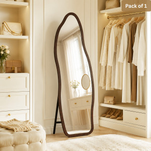 luppra irregular full-length wooden frame floor mirror  50  160 cm bathroom mirror abstract