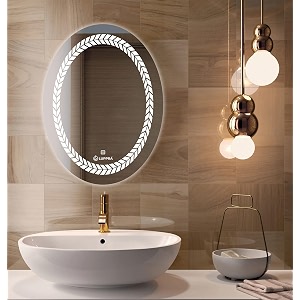 18  24 inch oval led bathroom mirror  smart wall mounted vanity mirror with 3 lighting modes warm natural white amp cool white for wash basin amp bathroom