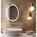 18 * 24 Inch Oval LED Bathroom Mirror – Smart Wall Mounted Vanity Mirror with 3 Lighting Modes (Warm, Natural White &amp; Cool White) for Wash Basin &amp; Bathroom