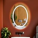Oval Wall Mounting Mirror with Light |Bathroom,Venity and Smart Mirror Size 18X24 inch| LED Mirror 3 Tone (Cool, Natural, Warm).
