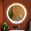 Round Wall Mounting Mirror with Light |Bathroom,Venity and Smart Mirror Size 24X24 inch| LED Mirror 3 Tone (Cool, Natural, Warm White).