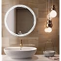 Round Wall Mounting Mirror with Light |Bathroom,Venity and Smart Mirror Size 24X24 inch| LED Mirror 3 Tone (Cool, Natural, Warm).