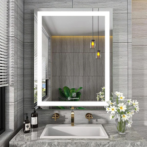 luppra smart led wall mirror with touch sensor for bathrooms living rooms and hallway bathroom mirror star finish  polished