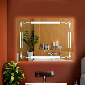 luppra smart led wall mirror with touch sensor for bathrooms living rooms and hallway bathroom mirror decorative finish  polished