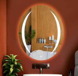 luppra smart led wall mirror with touch sensor for bathrooms living rooms and hallway bathroom mirror contemporary finish  polished