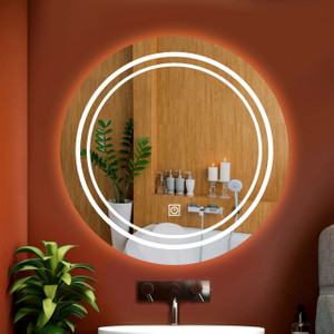 luppra smart led wall mirror with touch sensor for bathrooms living rooms and hallway bathroom mirror nature finish  polished
