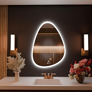 wall mounting mirror with light bathroomvenity and smart mirror size 18x24 inch led mirror 3 tone cool natural warm