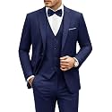 LUPURTY Men's 3 Piece Suit, One Button Slim Fit Tuxedo