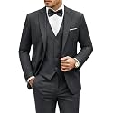 LUPURTY Men's 3 Piece Suit, One Button Slim Fit Tuxedo