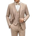 LUPURTY Men's 3 Piece Suit, One Button Slim Fit Tuxedo